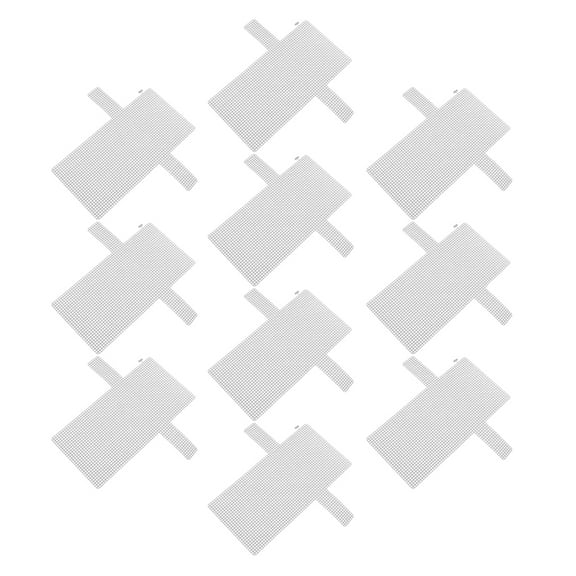 OUNONA 10pcs Plastic Mesh Canvas Sheets Plastic Mesh Sheets for Crochet Purse Making Blank Canvas Craft Kit Yarn Crafting Knit and Crochet Projects White