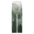 thumbnail image 4 of Aesthetic Foggy Mountain View Painting Trees Women's Pajamas Pajama Pants Women's Sleepwear Lounge Sleep Bottoms Stretch with Pockets, 4 of 7