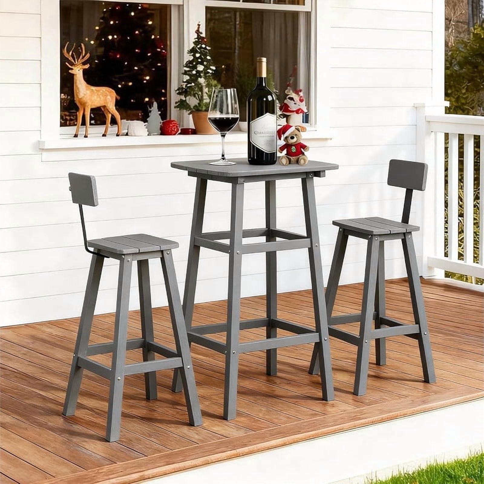 Outdoor Bar Table, HDPE Patio Bar Table, All Weather Height Patio Tables, Outdoor Bar Height Table, Tall Bistro Pub Table for Outside Deck, Porch