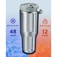 thumbnail image 6 of 30 oz Tumbler with Handle, Water Bottles with Straw Lid, Insulated Stainless Steel Travel Mug Cup Holder Friendly, Keep Drinks Cold or Hot for 48+ Hours, 6 of 7