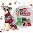 thumbnail image 4 of Christmas Cat Dogs Sweater Christmas Outfit Holiday Sweater for Small Dogs Winter Knitwear Xmas Pet Clothes Warm Reindeer Snowflake for Kitty Puppy (Pink,Size 6), 4 of 4