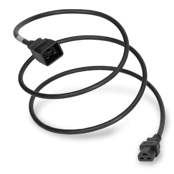 World Cord Sets 12 Foot Black High Temp 20 Amp IEC320 C20/C21 Power Cords
