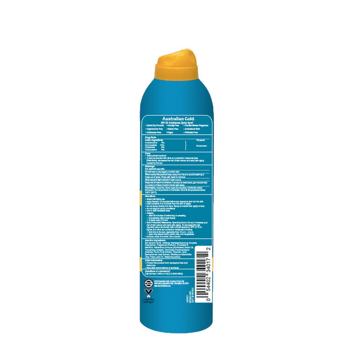 Australian Gold X-Treme Sport Continuous Spray Sunscreen SPF 50 6 oz (Pack of 3)