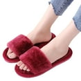 thumbnail image 4 of BRANG CLEARANCE!4 Colors Winter Women Plush Slippers Non Slip New Brand Shoes Faux Warm Open Toe Flat Footwear Fashion Indoor or Outdoor Slippers, 4 of 5
