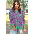 thumbnail image 4 of a.Jesdani Chic Drop Shoulder Art Print Sweater - Green Vibrance, 4 of 8