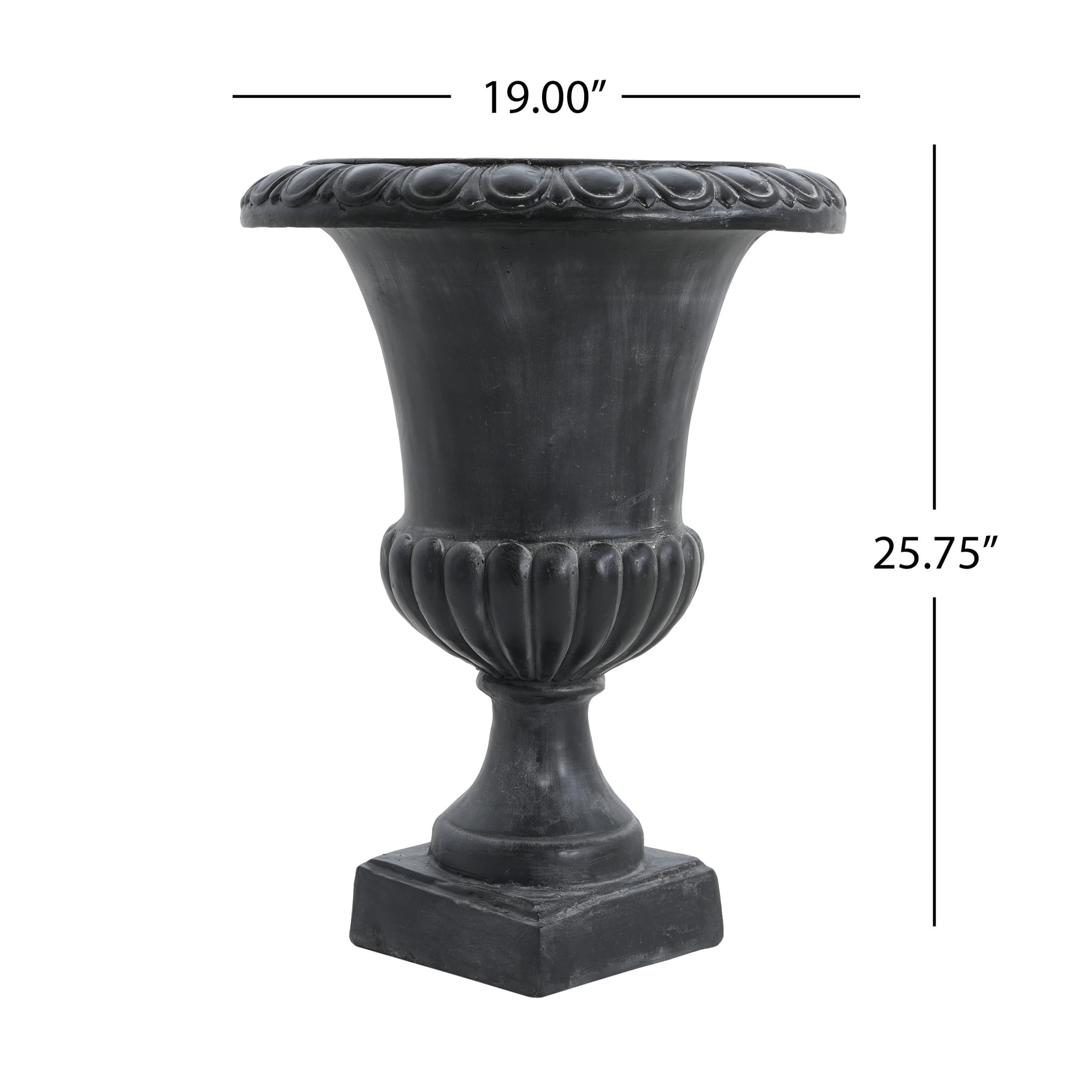 Christopher Knight Home 25.75" MGO Classic Garden Urn Planter, Antique Black