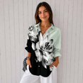 thumbnail image 4 of Women's Plus Size Large Floral Print Button Down Shirt, Long Sleeve Collared Casual Blouse, 4 of 5