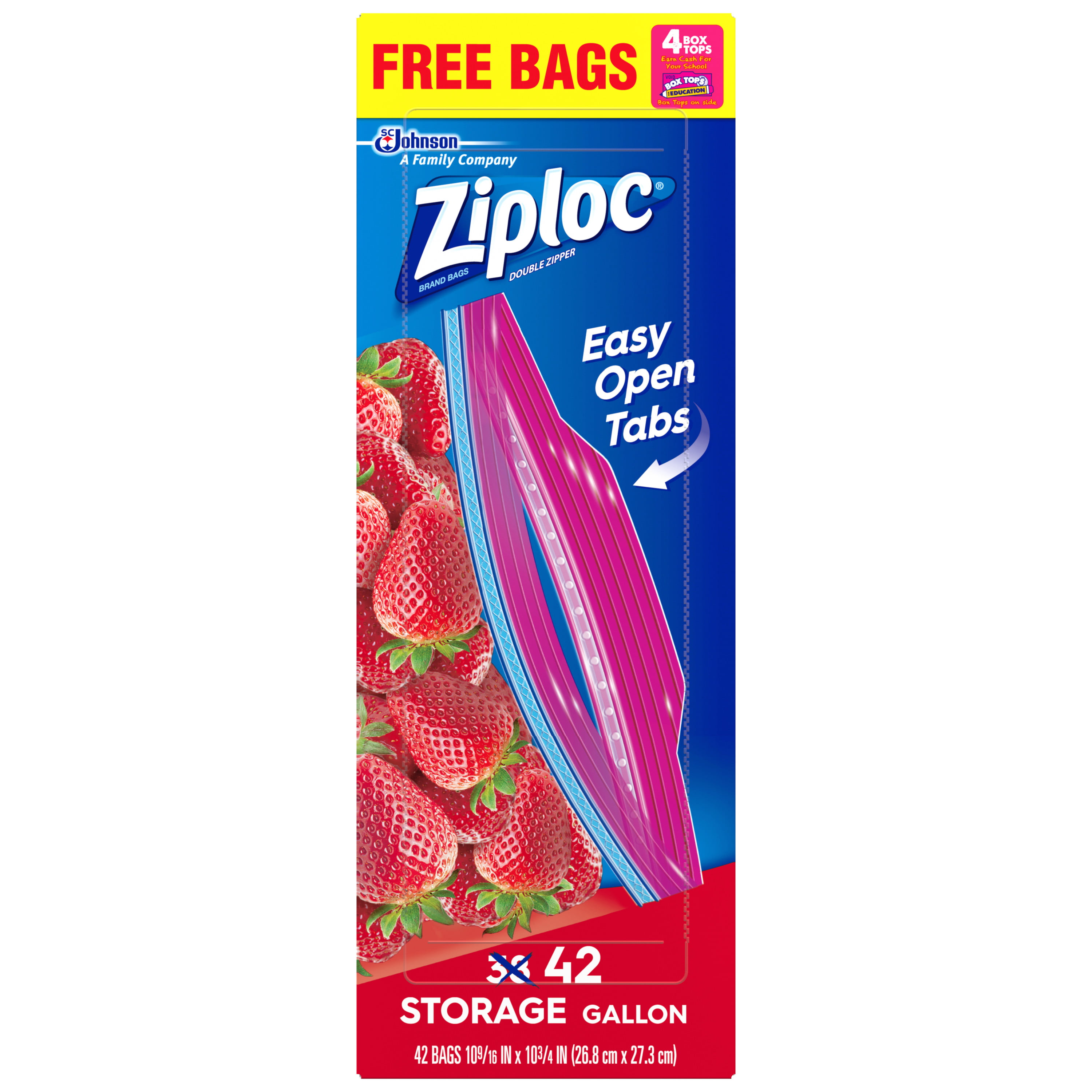 Ziploc, 12451-10019800707641, 1 Gallon Double Zipper Storage Bag