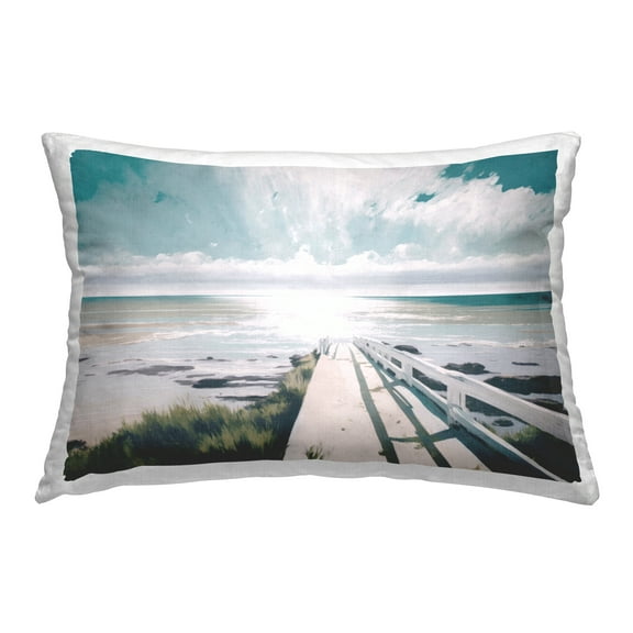 Stupell Industries White Bridge to Shore Decorative Printed Throw Pillow Design by Svetlana Aleynikova.