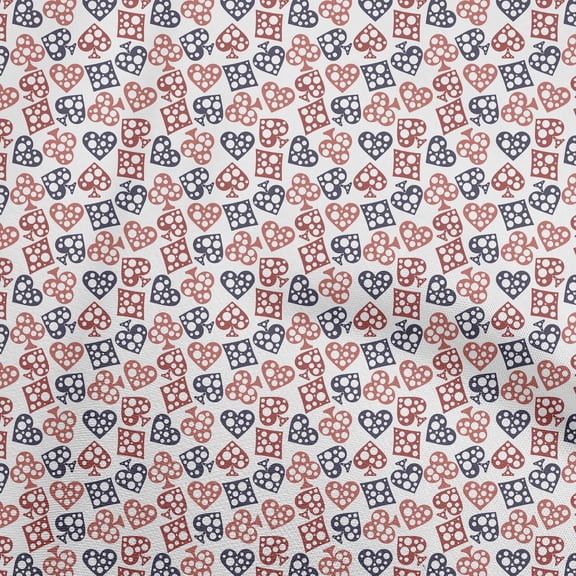 oneOone Cotton Flex White Fabric Poker Card Sewing Fabric By The Yard Printed Diy Clothing Sewing Supplies 40 Inch Wide