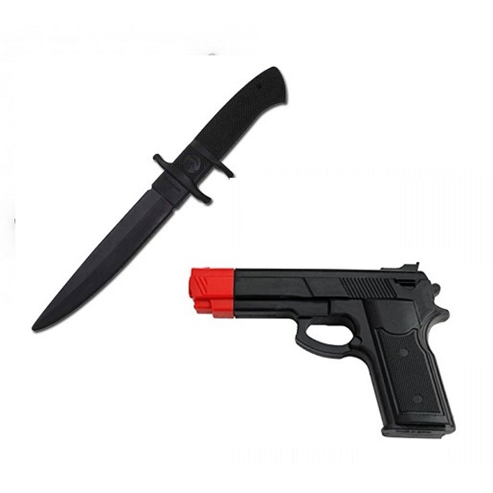 Self Defense Training Combo Deal Black Rubber Gun and Deluxe Rubber