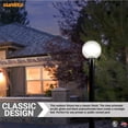 thumbnail image 5 of Sunlite 12" Decorative Outdoor Fixture, Medium Base (E26) Socket,120 Volts, Mounts on 3" Post (Not Included), UL Listed, Prismatic Clear Globe, Black Base, 5 of 5