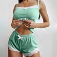 thumbnail image 4 of Spring Sets for Women Womens Pajamas Ladies' Summer Lace Camisole Pajamas Shorts Two-Piece Set Casual Home Wear Green Xl, 4 of 7
