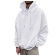 thumbnail image 5 of TSHXS Mens Sweatshirt Men Hoodies Mens Fashion Athletic Hoodies Sport Sweatshirt Solid Color Pullover White S, 5 of 6