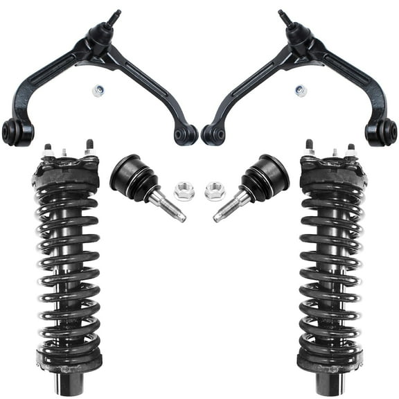Detroit Axle - Front 6pc Control Arms Kit for 02-04 Jeep Liberty, 2 Struts w/Coil Spring Assembly 2 Upper Control Arms 2 Lower Ball Joints 2002 2003 2004 Replacement