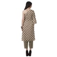 thumbnail image 4 of Moomaya Womens Printed One Shoulder Double Bell Sleeve Kurti Pant Set Ethnic Clothing Sets For Women, 4 of 7