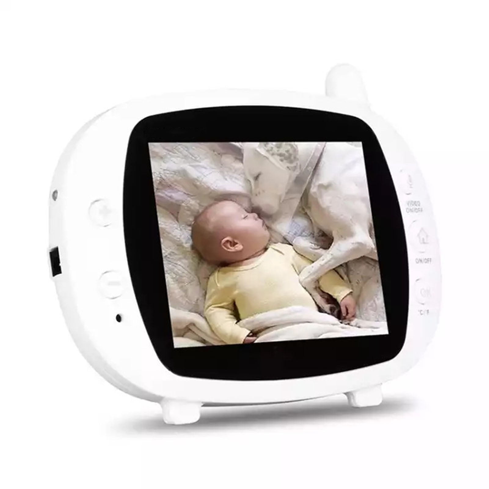 BOKYAN BM850 Wireless Video Baby Monitor with 3.5 Inch IPS Screen, 2-Way Talk, Night Vision, Lullabies, and Room Temperature Display, White EU Plug Edition