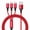 Red, variant on vAccessorize Multifunction 3 in 1 Fast Charging Cable for iPhone (Pack of 1 , 3 Feet, Red)