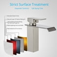 thumbnail image 4 of Wovier Brushed Nickel Waterfall Bathroom Sink Faucet with Supply Hose and Plate,Single Handle Single Hole Lavatory Faucet,Basin Mixer Tap Commercial, 4 of 7