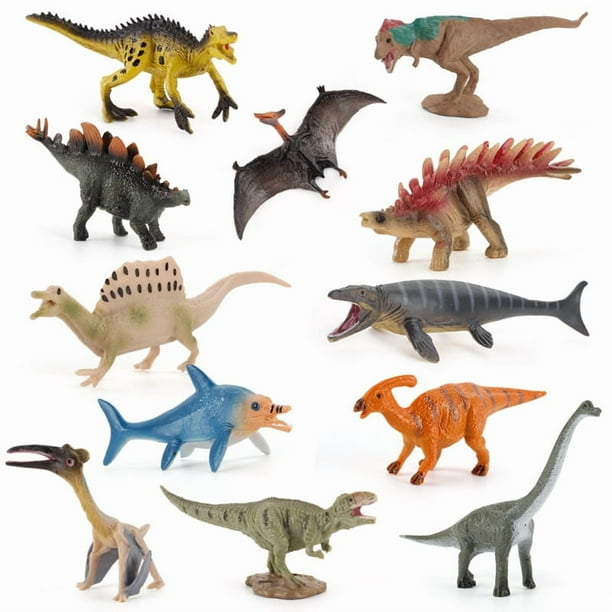Juego de minifiguras de dinosaurio, 12 piezas, realistas, de PVC para niños de 3 años o más