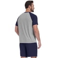 thumbnail image 5 of Iceglad Mens Pajama Set 2 Piece Short Sleeve Sleepwear Lounge Set Soft Quick Dry Lightweight Summer PJs Crew Neck Top & Shorts Casual Homewear with Pockets, 5 of 7