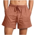 thumbnail image 3 of Axiiglly Cotton Shorts for Men Ealstic Waist Drawstring Work Out Shorts with Pockets Casual Loose Lightweight Summer Beach Shorts S-4XL, 3 of 10