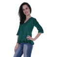 thumbnail image 4 of Moomaya Womens Cotton Peplum Top V-Neck Cotton Tunic Ethnic Blouse, 4 of 7