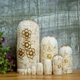 thumbnail image 6 of Folk Russian Nesting Dolls Handmade Wooden Figurine with Floral Patterns for Gifting Home and Office Decors, 6 of 8