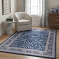 thumbnail image 3 of Madison Traditional 4' x 5' Navy Polypropylene Indoor Area Rug, 3 of 7
