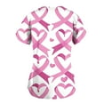 thumbnail image 4 of Xfvqtps Scrub Tops for Women Pink Ribbon Breast Cancer Awareness Scrubs Comfortable Lightweight Nursing Uniforms V-neck Short Sleeve Nurse Top Working Uniforms with Pockets Pink, 4 of 4