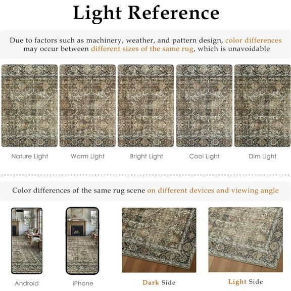 Brown Runner Rug 3x12 Vintage Area Carpet Hallway Long Indoor Kitchen Washable Living Room Low Pile Traditional Distressed Retro Accent Throw Rug Non Slip Laundry Bathroom Office Dining Room