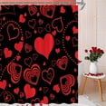 thumbnail image 6 of Valentine''s Day Shower Curtain Red Heart Romantic Love Dreamy Lovely Cute Heart Modern Sweet Love Couple Wedding Bath Curtain with Hooks, 6 of 6