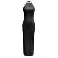thumbnail image 3 of CAICJ98 Grande Taille Robes Femmes Sans Manches V Cou Split Soirée Longue Robe Argent L, 3 of 5