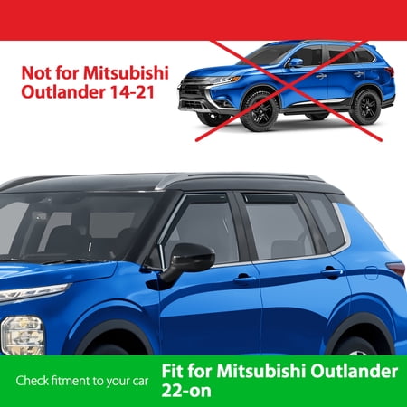 Goodyear Shatterproof in-Channel Window Deflectors for Mitsubishi Outlander 2022-2026, Rain Guards, Window Visors for Cars, Vent Deflector, Car Accessories, 4 pcs - GY008026