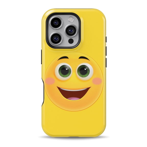 DesignSkinz Scratch-Resistant Hard Slim Case Compatible with iPhone 15 Plus (Compatible with MagSafe) - Smiley V2 Friendly Emoticons