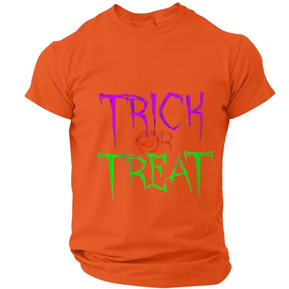 Men's Halloween Short Sleeve Crewneck T-Shirt, Trick or Treat Casual Halloween Costumes Tops for Autumn Outdoor Daily Fashion Wear