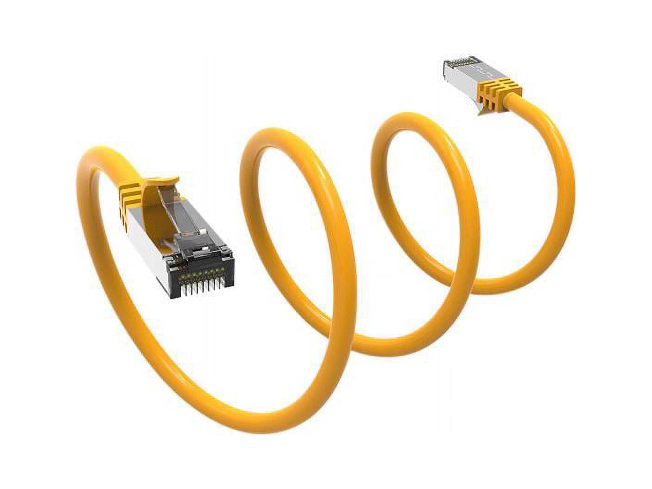 Nippon Labs Cat8 RJ45 10ft Ethernet Patch Internet Network LAN Cable, In/Outdoor, 26AWG, Shielded Latest 40Gbps 2000MHz, Weatherproof S/ftP -in Wall, Outdoor for Gaming/Router/Modem/PC/Switch (Yellow)