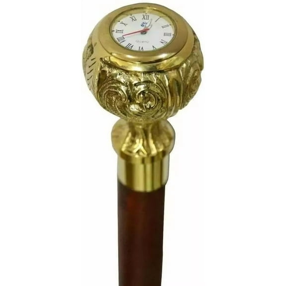 NAUTICALMARTUS BY Solid Brass Compass Top Head Handle Wooden Walking Cane 36" Suitable for Both Men and Women Gift