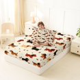 thumbnail image 4 of Manfei Kawaii Dachshund Twin Fitted Sheet, Cute Lover Heart Bedding, Cream, 2 Pieces, 1 Fitted Sheet and 1 Pillowcase, 4 of 6