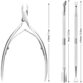 thumbnail image 3 of Cuticle Nipper ,with Cuticle Pusher Stainless Steel Cuticle Remover and Cutter Beauty Tool, for Fingernails and Toenails 3 PC(Colorful/Rose gold/Black/Sliver), 3 of 7