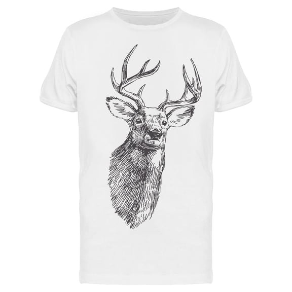 Vintage Deer Head Sketch Tee Men's -Image by Shutterstock