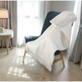 thumbnail image 4 of Woven Paths White Quilted Stripe Lightweight Cotton Throw Blanket, 50" x 60", 4 of 12