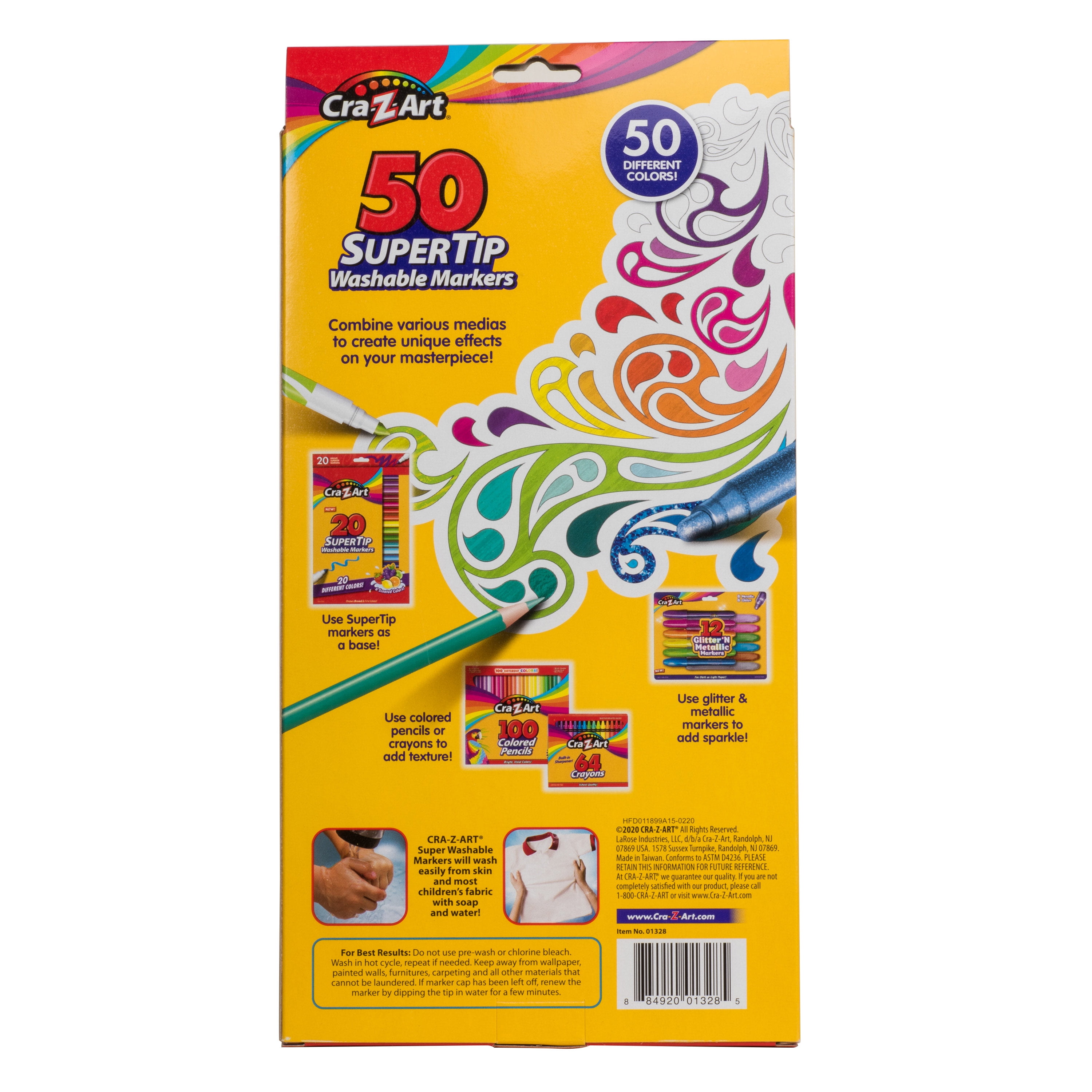 Crayola Washable Supertips Markers, Art Supplies, 50 Count
