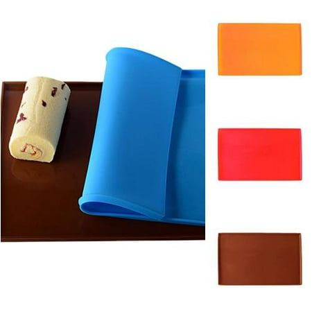 

Zhaomeidaxi 3 Pcs Baking Mat Swisses Roll Cake Mat Flexible Non Stick Baking Tray Silicone Cookies Mold for Jellys Roll Pan Silicone Cookies Mold Bakeware