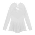 thumbnail image 6 of YONGHS Women's Rhinestone Figure Skating Dress Long Sleeves Spandex Gymnastics Leotard White M, 6 of 7