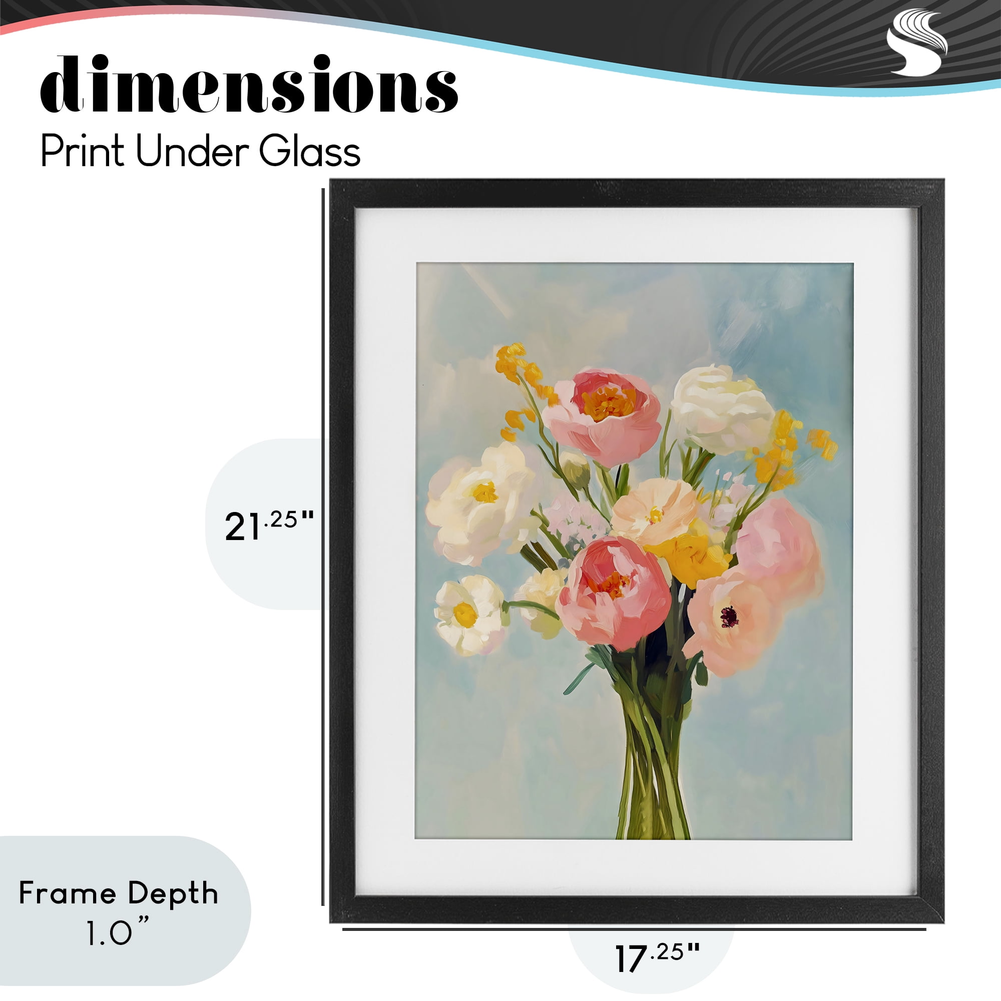 Stupell Industries Eclectic Floral Bouquet Black Framed Print Under Glass, design by The Prints Vibe