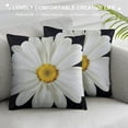 thumbnail image 3 of JRXY Daisy Throw Pillow Covers White Petal Floral Plant Nature Bloom Botany Decorative Square Pillow Case Pillowcase Home Decor for for Sofa Bedroom Livingroom White, 3 of 5