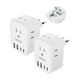 thumbnail image 1 of Adaptador de Enchufe de Viaje LENCENT Blanco con 4 Salidas de CA y 4 USB para Europa, 1 of 7