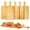 Five-piece bamboo-style set, variant on 10/5-piece Acacia Wood Cutting Board Set with Handles, 15.7 x 7.8 inch Large Kitchen Cutting Board, Suitable for Vegetables, Meat, and Cheese, Food Preparation Board, Durable Cutlery, Dishwasher Safe