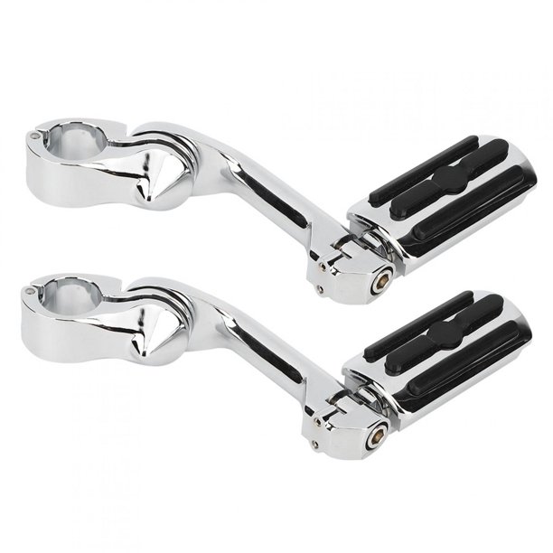 Reposapiés Soporte Motocicleta Par Soporte De Reposapiés De Mango Largo Ajustable Con Tres Clavijas De Pie De Partículas Coloidales Plata Negro Ajuste Para Ultra Classic FLHTCU ANGGREK Otros